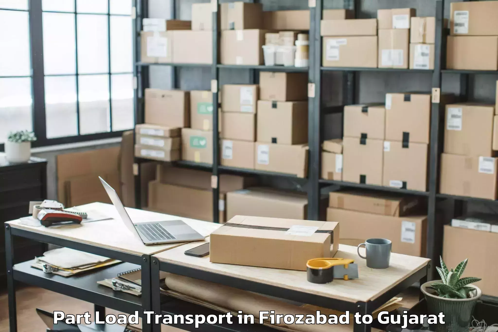 Top Firozabad to Limbdi Part Load Transport Available